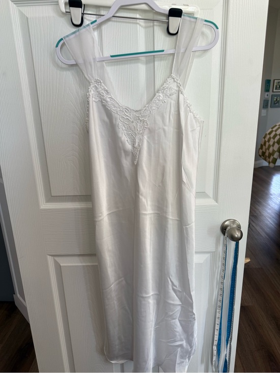 American Vintage Other - Angelique White Satin Lace Slip Dress Medium 90s Bridal Lingerie Y2K Bias VTG